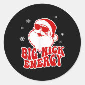Fun Christmas Big Nick Energy Santa Naughty Adult Ronde Sticker (Voorkant)