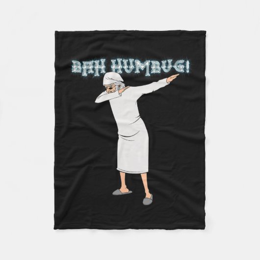 Fun Christmas Carol Dabbing Scrooge Nachtjapon Bah Fleece Deken (Voorkant)