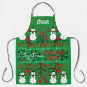 Fun Christmas Cooking Crew bewerkbaar Schort (Voorkant)