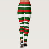 Fun Christmas Deck the Halls Crew Red Green Stripe Leggings (Achterkant)