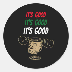 Fun Christmas Eierpunch Het Is Een Goede Eland Bek Ronde Sticker