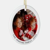 Fun Christmas Foto Keramisch Ornament (Rechts)