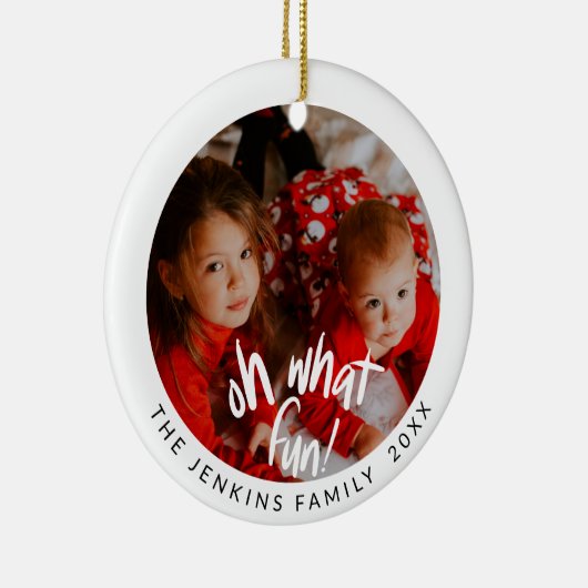 Fun Christmas Foto Keramisch Ornament (Rechts)