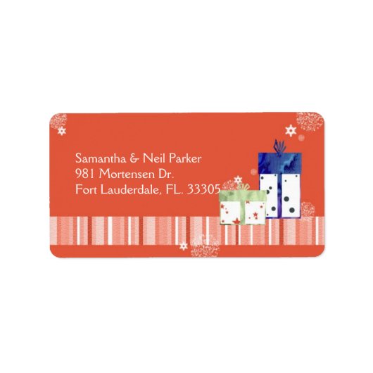 Fun Christmas Gifts Vakantie Adres Etiket (Voorkant)