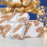 Fun Christmas Gingerbread Cane Cadeaupapier<br><div class="desc">Dit feestelijke inpakpapier is bedrukt met een leuke peperkoekstok. Bekijk ons collectie voor meer cadeauverpakkingen met dit prachtige,  leuke en feestelijke ontwerp. Leuk kerst peperkoek riet inpakpapier.</div>