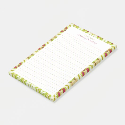 Fun Christmas Green Red Dot Grid Planner Organizer Post-it® Notes (Schuin)