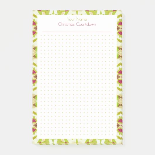 Fun Christmas Green Red Dot Grid Planner Organizer Post-it® Notes (Voorkant)