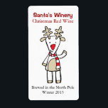 Fun Christmas Home Brewed Wine Labels<br><div class="desc">Cute Christmas wine labels ready for you to personalize to read what you want. Cartoon doodle artwork of cute reindeer decorates the middle of the label. Red text reads Santa's Winery, Christmas Red Wine. With black text, on the bottom reading, Brewed in the North Pole, Winter 2013. Great for your...</div>