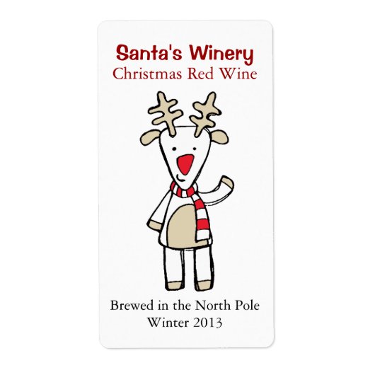 Fun Christmas Home Brewed Wine Labels (Voorkant)