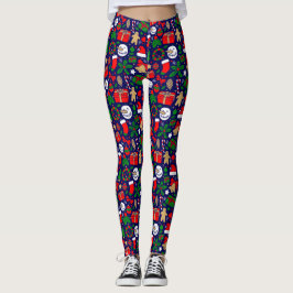 Fun Christmas Icon Pattern Leggings