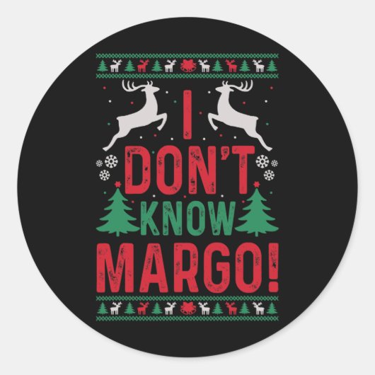 Fun Christmas Ik ken Margo niet Ronde Sticker (Voorkant)