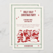 Fun Christmas party invite by Santa Kaart (Voorkant / Achterkant)