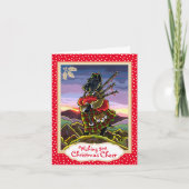 Fun Christmas Scottie doedelzak op maat Notecard Feestdagen Kaart (Voorkant)