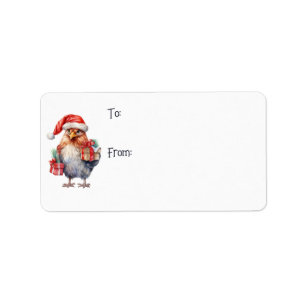 Fun Christmas Shopping Chicken van/naar labels