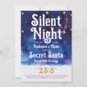 Fun Christmas Silent Night Secret Santa Waterverf Kaart (Voorkant)