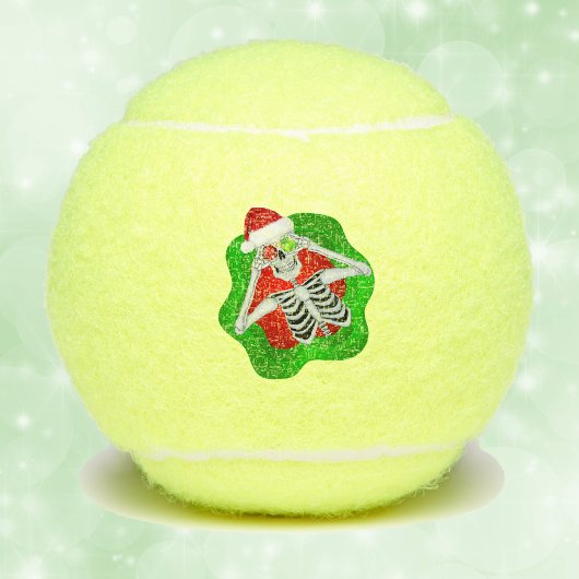 Fun Christmas Skelet Ornamenten Santa Hat Groen Tennisballen