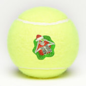 Fun Christmas Skelet Ornamenten Santa Hat Groen Tennisballen (Achterkant)