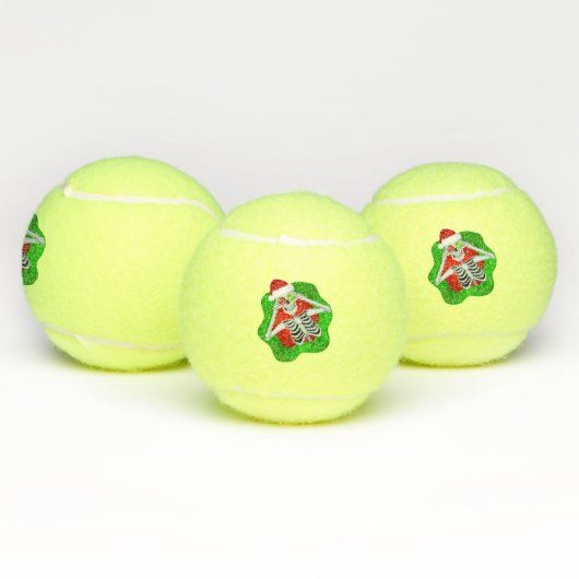 Fun Christmas Skelet Ornamenten Santa Hat Groen Tennisballen (Multi)