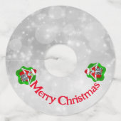 Fun Christmas Skeletons Ornamenten Petten Circles Wijnglaslabel (Voorkant)