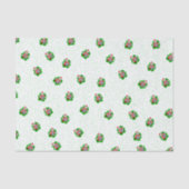 Fun Christmas Skeletons Santa Hats in Circles Stip Tissuepapier (Voorkant)