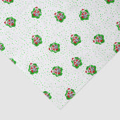 Fun Christmas Skeletons Santa Hats in Circles Stip Tissuepapier (Detail)