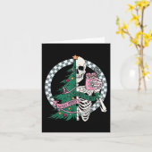 Fun Christmas Sorta Merry Sorta Scary Skeleton XMA Kaart (Gele Bloem)