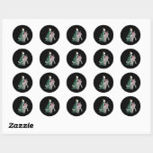 Fun Christmas Sorta Merry Sorta Scary Skeleton XMA Ronde Sticker (Vel)