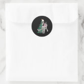 Fun Christmas Sorta Merry Sorta Scary Skeleton XMA Ronde Sticker (Tas)