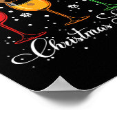 Fun Christmas Spirits Gles of Wine Xmas Feestdagen Poster (Hoek)