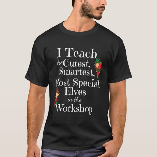 Fun Christmas Theme Teacher - Schattigee Elfen Wor T-shirt (Voorkant)