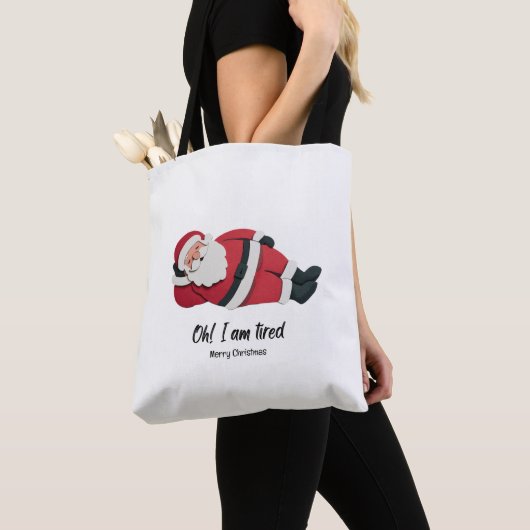 fun christmas tote bag santa humorous funny (Dichtbij)