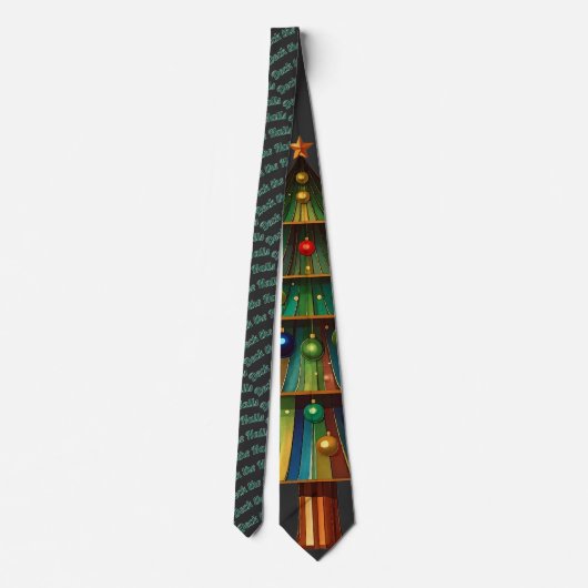 Fun Christmas Tree Holiday Deck The Halls  Stropdas (Achterkant)