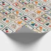 Fun Christmas Tree Pattern Grid Art Cadeaupapier (Hoek)