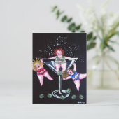 Fun Chubby Martini Divas Post Cards Briefkaart (Staand voorkant)