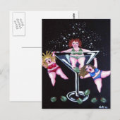 Fun Chubby Martini Divas Post Cards Briefkaart (Voorkant / Achterkant)
