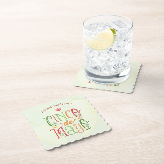 Fun Cinco de Mayo Party Kartonnen Onderzetters (Insitu)