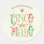 Fun Cinco de Mayo Party Ronde Sticker (Voorkant)