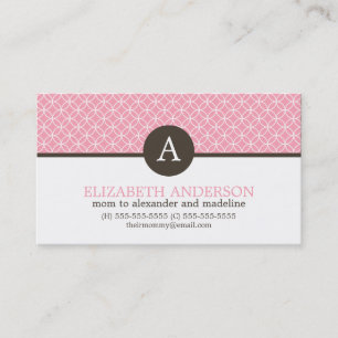 Fun Circles Pattern Monogramed Contactkaartje