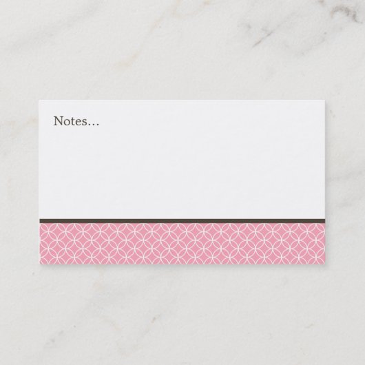 Fun Circles Pattern Monogramed Contactkaartje (Achterkant)