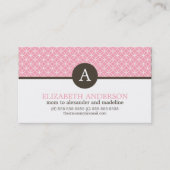 Fun Circles Pattern Monogramed Contactkaartje (Voorkant)