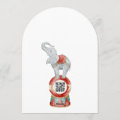 fun Circus Baby Shower with qr code Invitation Kaart (Achterkant)
