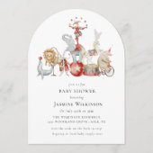 fun Circus Baby Shower with qr code Invitation Kaart (Voorkant)