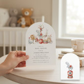 fun Circus Baby Shower with qr code Invitation Kaart