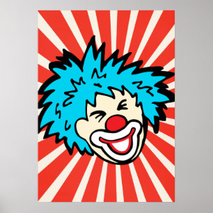 Fun circus clown bright grafisch poster