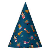 Fun Circus Party handelt Cartoon Pattern Blue Feesthoedjes (Links)