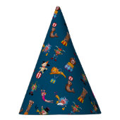 Fun Circus Party handelt Cartoon Pattern Blue Feesthoedjes (Rechts)
