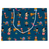 Fun Circus Party handelt Cartoon Pattern Blue Kind Groot Cadeauzakje (Voorkant)