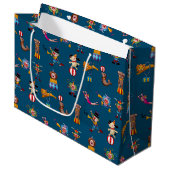 Fun Circus Party handelt Cartoon Pattern Blue Kind Groot Cadeauzakje (Voorkant Gekanteld)