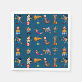 Fun Circus Party handelt Cartoon Pattern Blue Servet (Voorkant)