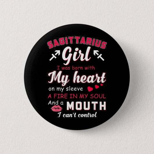 Fun citaten over Boogschutter meisje met sterrenbe Ronde Button 5,7 Cm (Voorkant)